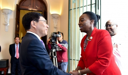Phó Thủ tướng Phạm Bình Minh đón, hội đàm Bộ trưởng Ngoại giao Kenya Monica Juma